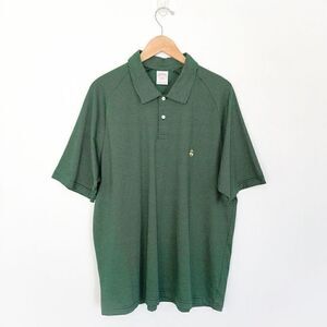 Brooks Brothers 346 Men’s Green and Navy Stripe Embroidered Gold Floss, Sheep, N
